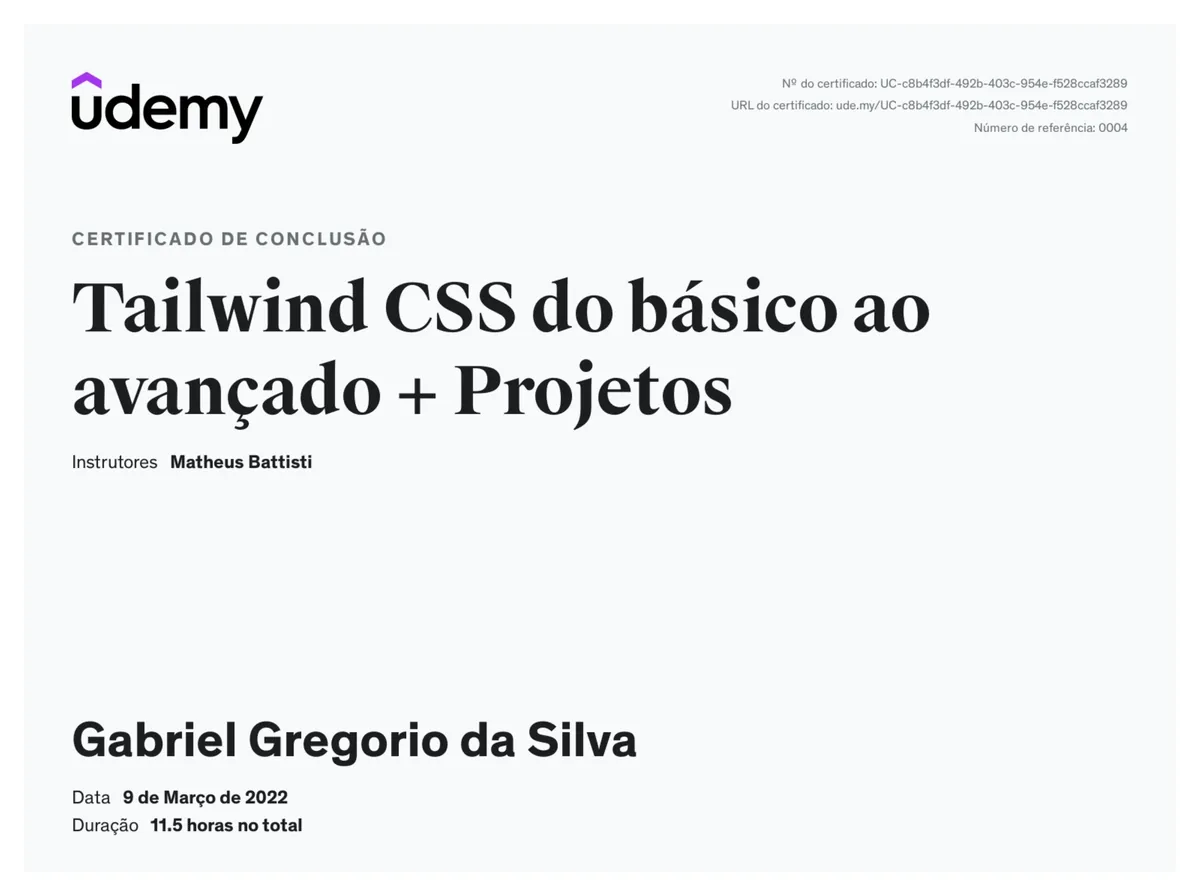 Tailwind CSS do básico ao Avançado + Projetos