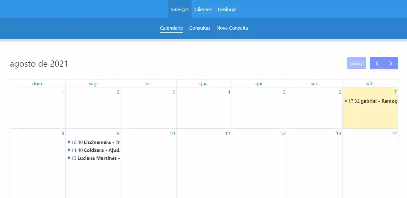 Sistema de Agendamentos