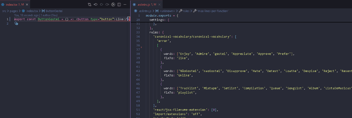 ESLint Plugin - Canonical Vocabulary